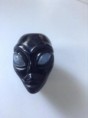  Obsidiaan Alien scull schedel, met maansteen ogen, 130 gr.  € 125,00
